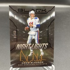2022 Panini Black DREW BLEDSOE Night Lights Gold Ink On Card AUTO #'d 11/50