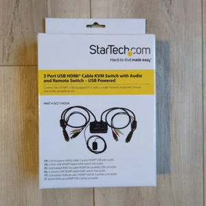 StarTech 2-Port HDMI Cable KVM Switch with Audio and Remote Control - Picture 1 of 8