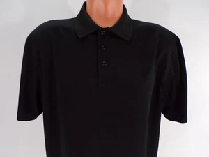 Golf America Polo Shirt Mens Large Black Short Sleeve Easy Care 100% Polyester - Picture 1 of 6