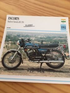 Escorts Rajdoot Yamaha RD 350 1992 Carte moto Collection Atlas Inde