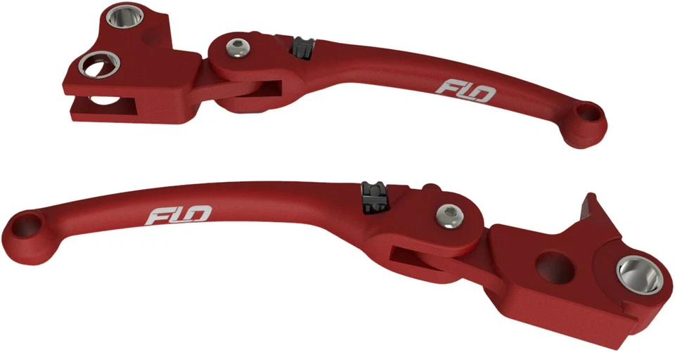 FLO MOTO Red MX Style Lever SET for 2017-2020 Harley FLH FLT M8 models HD-809R - Image 1 of 1