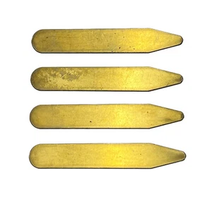 Collar Stays Stiffeners in Brass FACTORY SECONDS Bones 65mm x 10mm - Picture 1 of 4