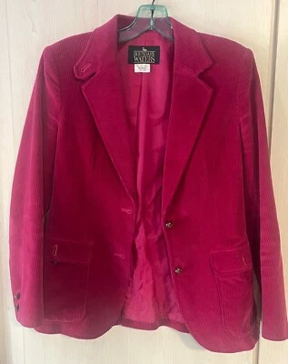 Chaqueta Blazer Vintage Mujer Boundary Waters Pana Rosa Doble Bolsillos Talla Pequeña Foto 1 de 4
