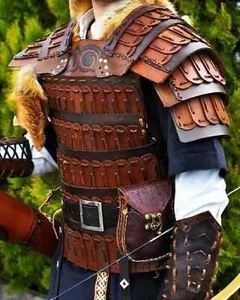 Halloween Viking Leather Armor Celtic Lamellar Medieval Ottoman Armor Costume - Picture 1 of 2