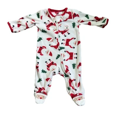 My First Christmas Vellón Dormir Suave Bebé 1 Pieza Cremallera Recién Nacido Conjunto de Vacaciones Foto 1 de 4