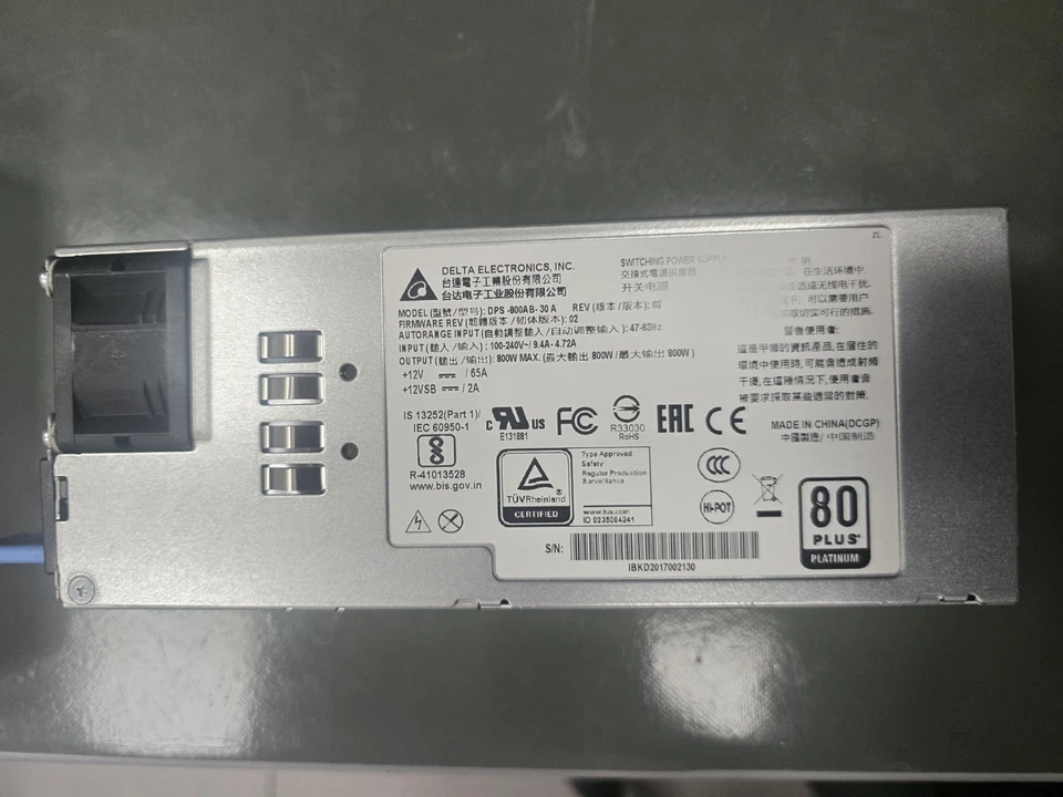 QNAP power supply DELTA MODEL:DPS-800AB-30A - Image 1 of 1