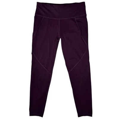 Sweaty Betty The Power 7/8 Length Leggings S Side Pocket Maroon Wine Purple Yoga - Image 1 of 4