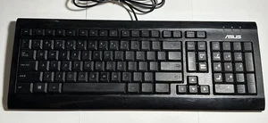ASUS Keyboard Black Model: KB73211 USB Wired Tested Working - Picture 1 of 6