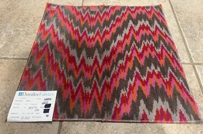 Duralee Fabric 36266-151 Color Grapefruit Ikat Velvet  Square 17x17 New Disc Pat - Image 1 of 4