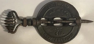 Amortiguador de cocina de husillo de acero Griswold de hierro fundido de colección 4" EE. UU. Nuevo americano # 1424 - Imagen 1 de 6