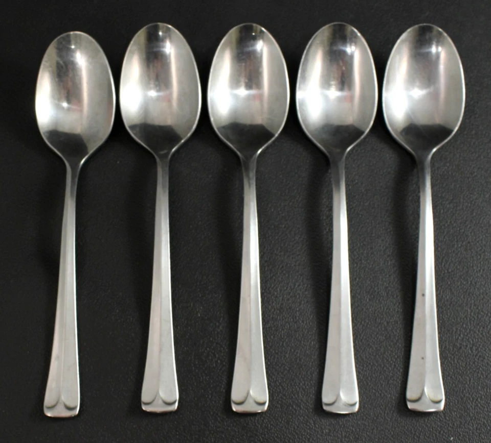 EKCO Eterna COLONIAL RICHMOND * Set of 5 * Soup spoons Stainless 7 1/8" V. NICE - Image 1 of 1