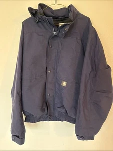 Carhartt Coat Navy Blue Men’s Regular XL with Hidden Hood - Picture 1 of 6