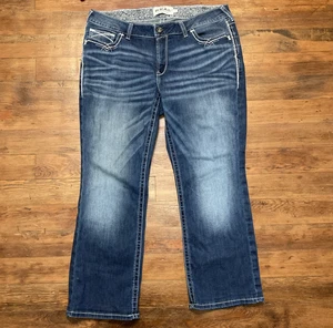 Ariat Women’s Jeans Size 18wr Bootcut Real Denim Entwined Stitching Midrise - Picture 1 of 14