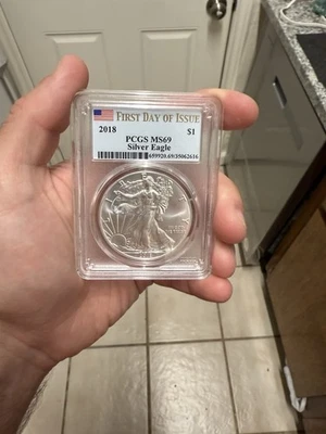 2018 American Silver Eagle NGC MS69 Brown Label #125 - Image 1 of 2