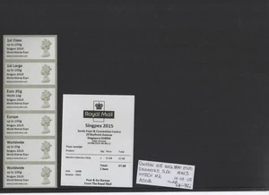 MACHIN Ma13 SINGPEX 2015 B8SG15  AUG 2015 A008 Collector Strip POST GO FV £17.65 - Picture 1 of 1