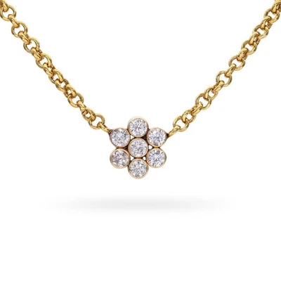 Vintage 18k Yellow Gold 1.20tcw Diamond Necklace - Image 1 of 4