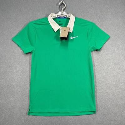 NikeCourt Dri-FIT ADV Polo Para Hombres Pequeño Estadio Verde Calce Ajustado Tenis Camisa Nueva con Etiquetas Foto 1 de 4