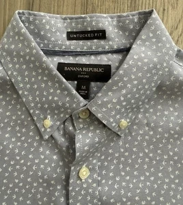 Banana Republic Men's Dress Shirt Size M Gray with Pattern - Picture 1 of 6