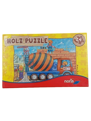 Noris Puzzle in Legno per Bambini - Betoniera - 24 Pezzi - Immagine 1 di 3