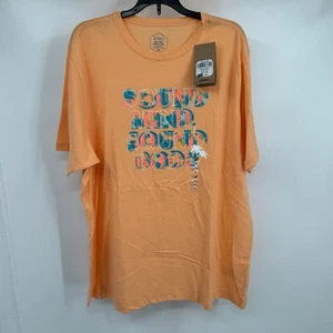 ASICS Mens Hibiscus Slogan Short Sleeve Tee Training Cotton Poly Blend Logo 2XL - Picture 1 of 9