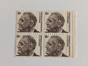Franklin D Roosevelt U.S. Postage stamps Blk of 4 Unused - Picture 1 of 1
