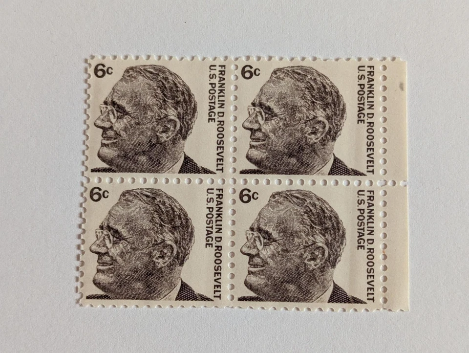 Franklin D Roosevelt U.S. Postage stamps Blk of 4 Unused - Image 1 of 1