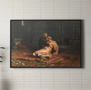 Ivan the Terrible and His Son Ivan by Ilya Replin Canvas/Poster Wall Art - Picture 1 of 19