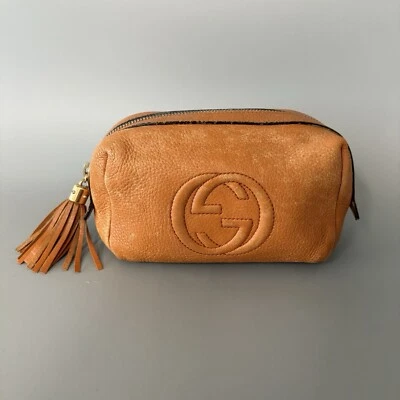 GUCCI Pouch Soho Interlocking G Leather Orange 308636 498879 Cosmetic Travel - Image 1 of 4