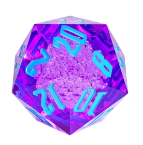 🟣🫧Púrpura Oscuro/Azul Titan 55mm Jumbo d20 | Dungeons Dragons | Dados Dnd - Imagen 1 de 1