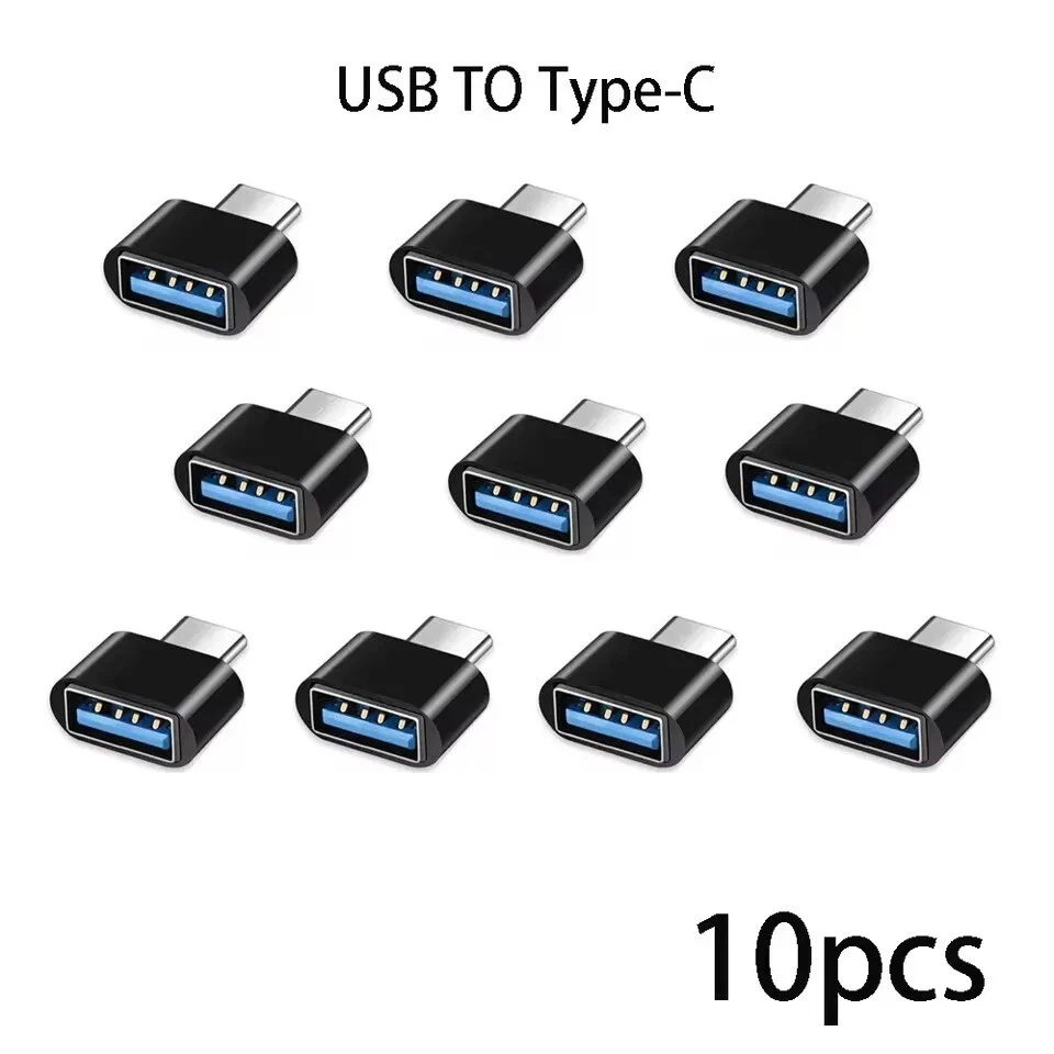 10 Pack USB-C 3.0 Male to USB A Female Adapter Converter Type C Android Phone - Image 1 of 4