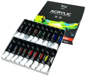 EBOND Kit Pittura acrilica Professionale 18 Col.20ml,Tela,Legno,Tessuto - R0009. - Imagen 1 de 1