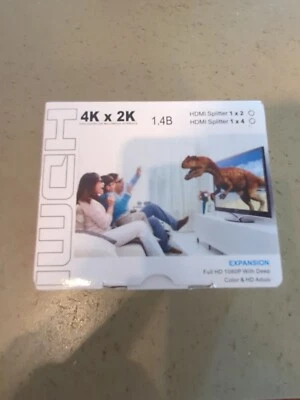 1 in 4 out 4 Port 1080p Full HD HDMI Splitter Hub Repeater Amplifier 3d USA - Image 1 of 2