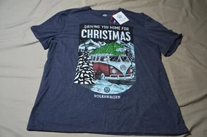 Volkswagen Campervan Driving You Home For Christmas Dark Blue T-Shirt 2XL XXL - Picture 1 of 6