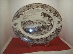 JOHNSON BROS "HISTORIC AMERICA" BROWN TRANFER WASHINGTON D.C. 14"SERVING PLATTER - Picture 1 of 6