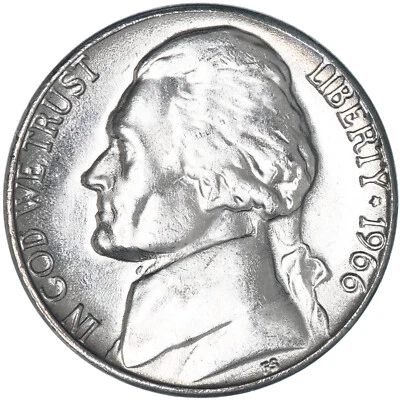 1966 (P) Jefferson Nickel Choice BU US Coin - Image 1 of 4