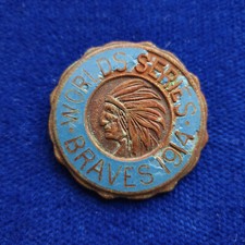 Old 1914 Boston Braves World Series Press Pin Baseball