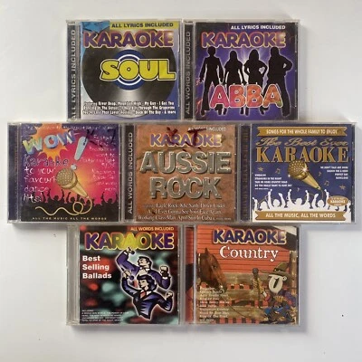 ABBA Country Aussie Rock Pop & Soul (1998) 7x Karaoke CD Lot, Country, Rock, R&B - Image 1 of 2