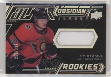 2020 SPx UD Black Obsidian Rookies Jersey Patch 258/399 Tim Stutzle Rookie RC