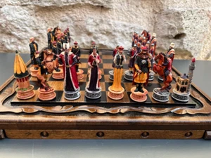 Juego de ajedrez de lujo tablero de nogal hecho a mano, piezas cruzadas | Regalo de Navidad perfecto - Imagen 1 de 10