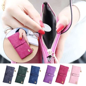 Women's Leather Handbag Bifold Purse Credit Card Holder Wallet Clutch Bag Gift - Picture 1 of 18