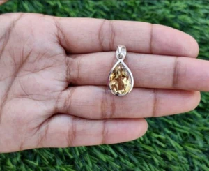 Good Looking Lemon Topaz Gemstone 925 Sterling Silver Handmade Pendant Z-20 - Picture 1 of 5