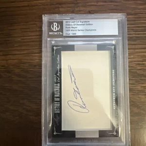 2012 Leaf History Of Baseball Russ Meyer CUT AUTO WS Champ BGS Deceased 1998 - Picture 1 of 2