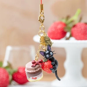 Japan Studio Ghibli Kiki's Lieferservice Armband Schlüsselanhänger Jiji "Erdbeermarmelade" - Bild 1 von 9