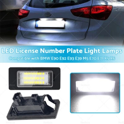 2x Suitable For BMW E90 E92 E93 E39 M5 E70 LED License Number Plate Light Lamps - image 1 of 4