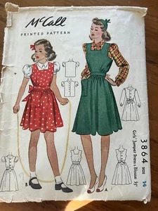 Vintage McCall sewing pattern #3864, Size 14, 1940s - Picture 1 of 2