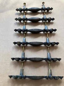 Lot of (6)Vintage Brass Cabinet Door Knob Pulls handle  3" Spacing KBC 8168 rare - Picture 1 of 5