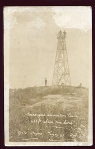 photogravure ancienne E.J. Meyers Timmins ONT. Fire Rangers observation tower - Imagen 1 de 2