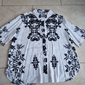 Bluse von Zara (Leinanteil), Gr. M - Bild 1 von 3