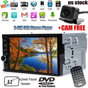 Doble Din 6.2" Car Stereo DVD CD MP3 Player HD In Dash Bluetooth TV Radio+Camera - Picture 1 of 12