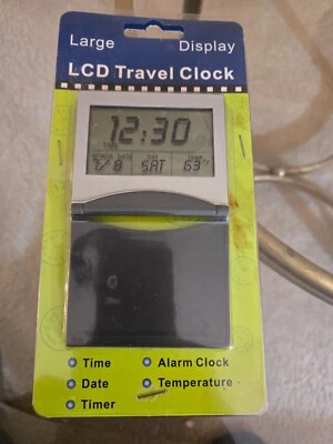 Digital Travel Alarm Clock Portable Large Number Display - Image 1 of 2